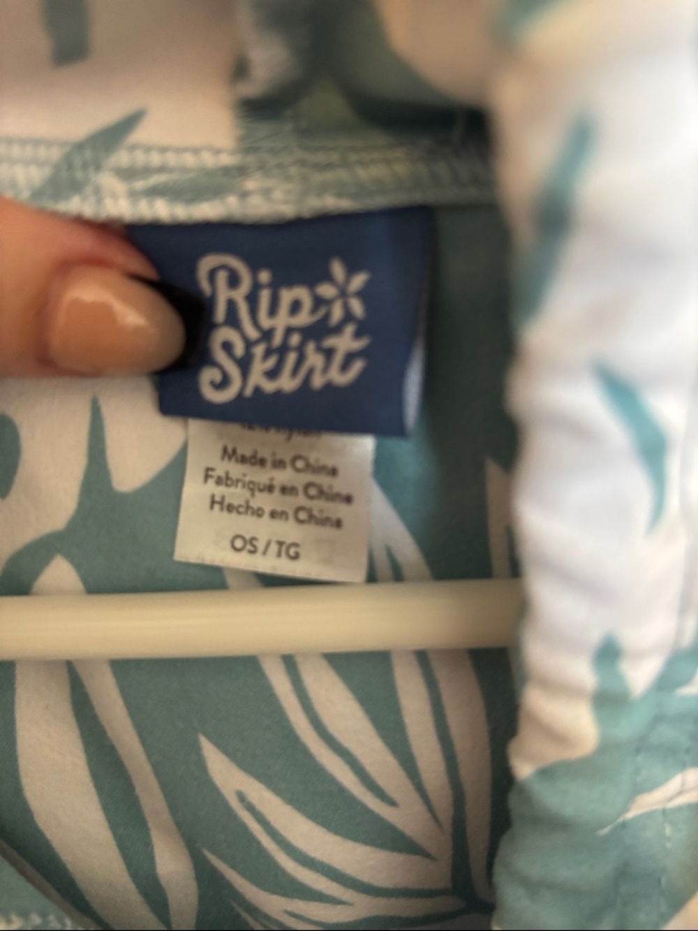 Ripskirt Hawaii Teal and White Tropical Swim Coverup Hoodie - Picture 3 of 4
